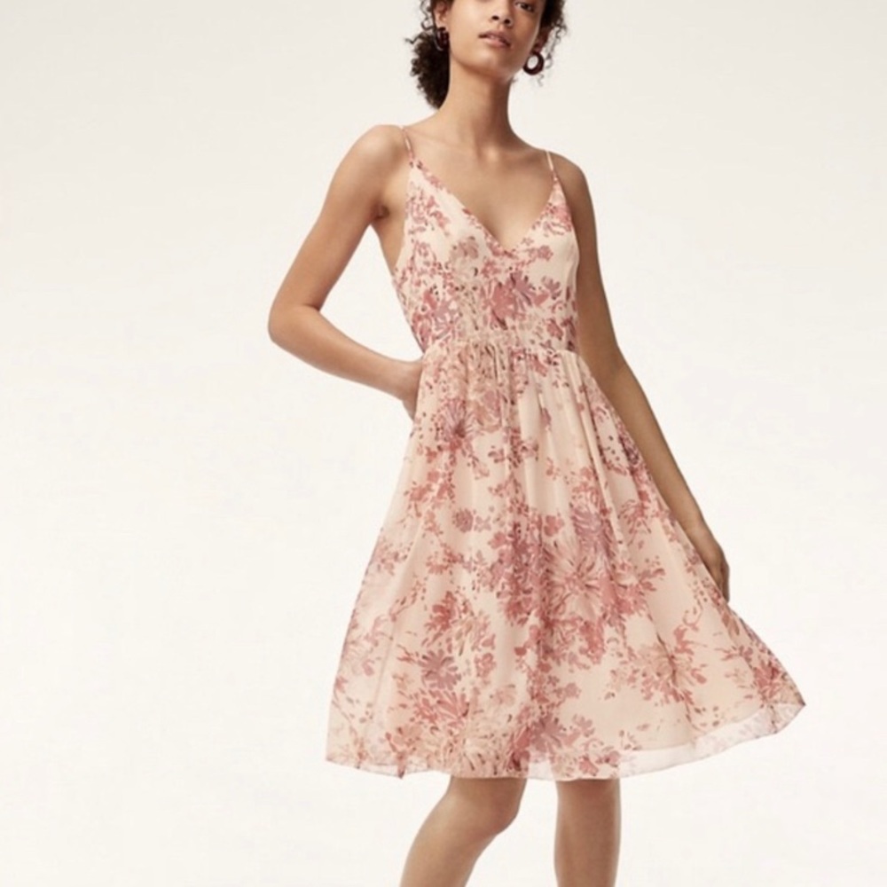 Wilfred Aritzia Sakura pink floral dress size 2